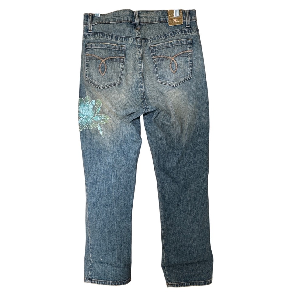 Vintage Z. Cavaricci Beaded Floral Jeans 10 Embroidered Y2K 90s Botany Cottage - Picture 8 of 11